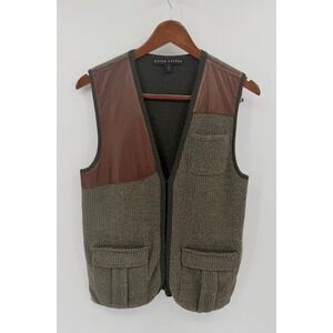 Ralph Lauren Wool‎ Tweed Leather Shooting Vest Men's M Reversible Style